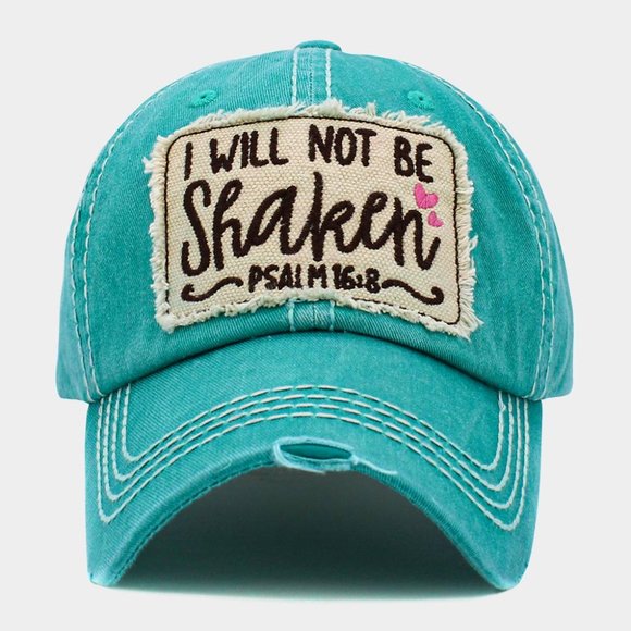 I WILL NOT BE SHAKEN RELIGIOUS BASEBALL CAP FOR LADIES - Picture 2 of 2